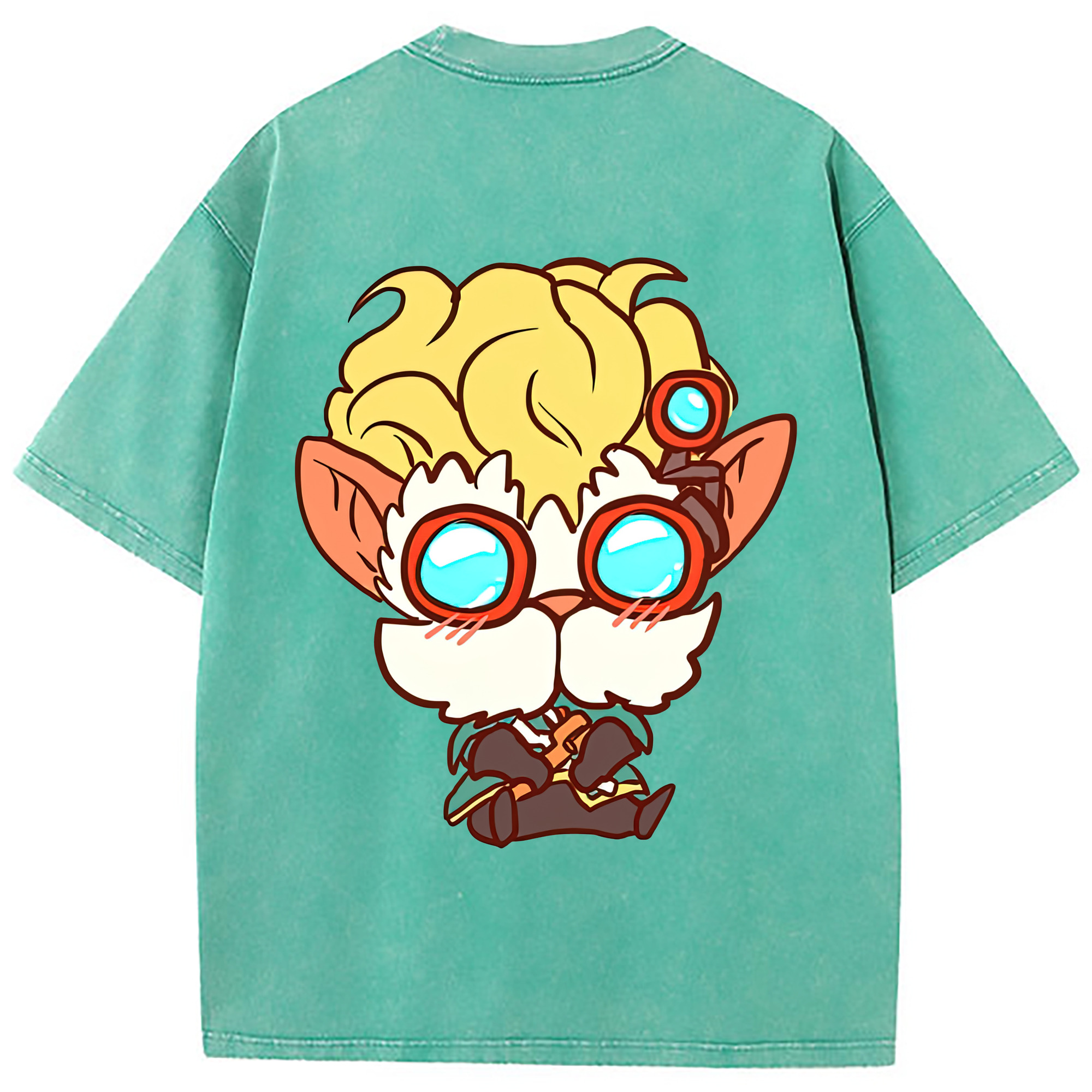 （画像用） リーグ・オブ・レジェンド League of Legends LOL 綿100% ヴィンテージ風 半袖Tシャツ（背面プリント）